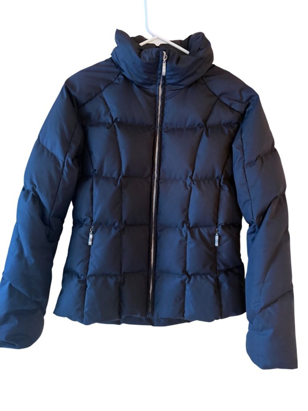 Fera Womens Long sleeved Grid-like Stitched Down Puffer Jacket Size 10 Black Ski
